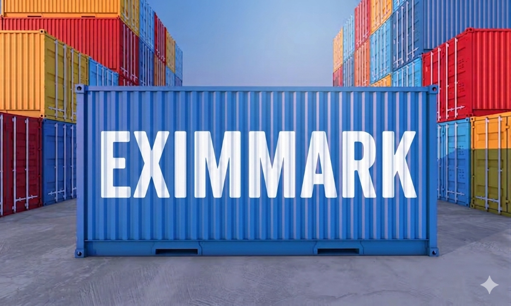 Eximmark branded shipping container global trade